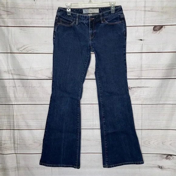 Ann Taylor Loft Flare Dark Blue Denim Jeans 6 - Picture 1 of 10